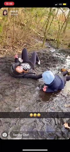 Struggling to Cross Mud in the Woods: A Fall