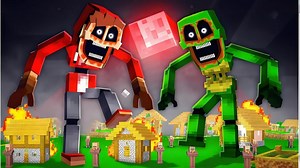 Minecraft:【爆笑】JJ和Mikey被Mimic吞掉后……直接开挂成巨人？