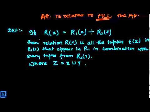Division Operation in Relational Algebra | Database Management System
