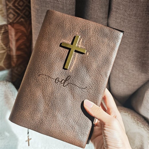 Personalized Leather Bible Cover, Bible Case, Scripture Book Cover, Christian Gift, Religious Gift for Women Men, Protective Bible Sleeve - Etsy