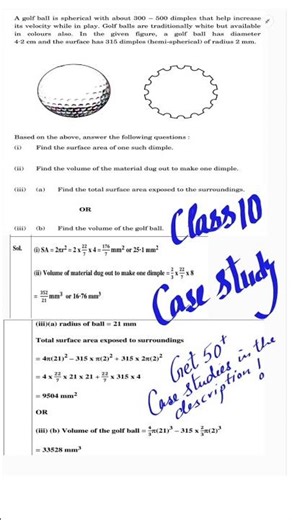 Golf Ball Case Study Class 10 Maths | CBSE Case Study Question 2025 | #class10maths #casestudy #cbse