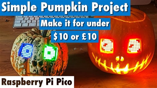 8×8 LED Matrix Halloween Jack-o’-lantern / Pumpkin with a Pico #piday #raspberrypi