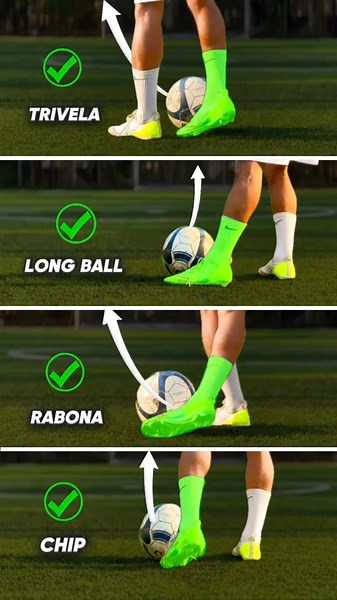 TRIVELA vs LONG BALL vs RABONA vs CHIP SHOT🪄⚽️ #tutorial #football #soccer #futbol #shorts