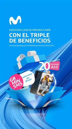 2.7K reactions · 28 comments |  ¡Este mes de papá, gana con Movistar y #ConectaConLoQueTeMueve! Durante el mes de junio, activa una línea prepago con uno de nuestros planes Movistar Plus y recibe un bono con GB, minutos y SMS por tres meses. ¡Además! Participa en el sorteo por un teléfono inteligente. Solo entra en la App Mi Movistar y activa ambos beneficios.  ¡Más conexión, más cariño para papá! #MovistarLlenaDePremiosAPapá | MovistarVe | Facebook
