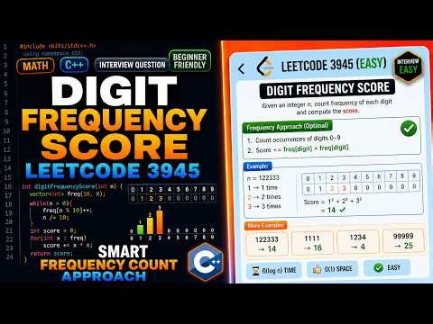 LeetCode 3945 | Digit Frequency Score | Easy Math & Frequency Count Solution in C++