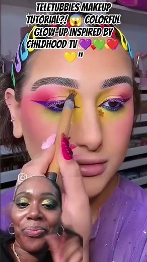 Teletubbies Makeup Tutorial?! 😱 Colorful Glow-Up Inspired by Childhood TV 💜💚❤️💛”#TeletubbiesMakeup