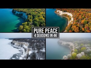 4K Relaxing Music & Stunning 4 Seasons of Scarborough Bluffs Drone Footage | Aerial Nature