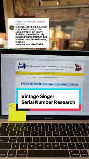 Vintage Singer Sewing Machine Serial Number Research