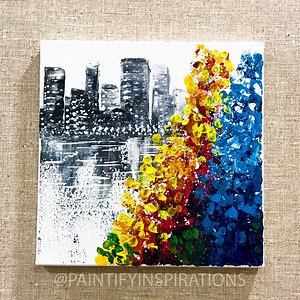 🤩🤩🤩 Easy Abstract Cityscape Painting Demo | Paintify