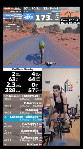 MyWhoosh and Zwift Cycling Workout Short 12.09.2026 zs #zwift #cycling #indoor #roadbike #mtb