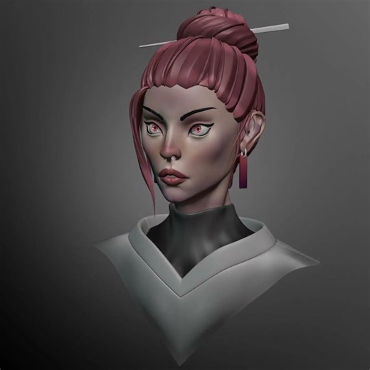 Workspace render with vertex paint, completely done inside blender! #jry3d #blender3d #3dsculpting