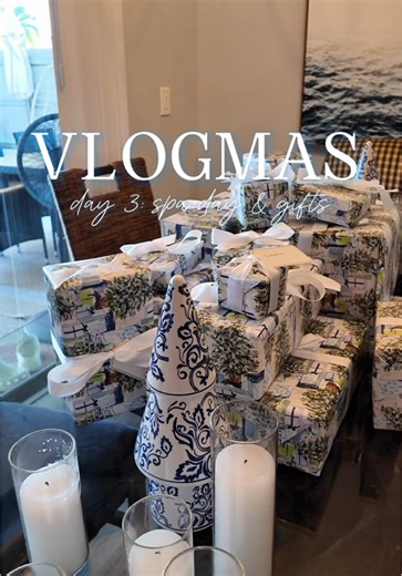 spa day & gift wrapping 🦢🤍 finally got my cam working in time for vlogmas day 3! #vlogmas #christmas #giftwrapping #selfcare #spaday #dayinmylife #floridalife #coastal #coastalgrandmother