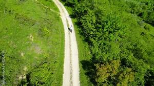 The Parenzana is a beautiful old railway route in Istria, Croatia, which has been transformed into a scenic bicycle path. Captured by drone, the Parenzana reveals its charming countryside charm Stock Video
