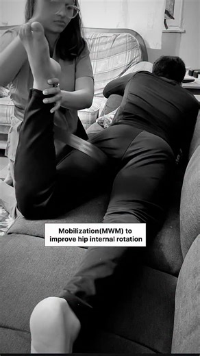 Dr. Drashti Jotaniya on Instagram: "✅ Hip Internal Rotation Mobilisation in Prone Lying Patient Position • Patient lies prone. • Hip positioned in neutral extension. • Knee flexed to 90° (this slackens the hamstrings and isolates the hip joint). ✅ Therapist Position • Stand beside the treatment table, facing the patient’s lower leg. • One hand stabilises the pelvis or sacrum to prevent compensations. ✅ Technique Options 1. Passive Internal Rotation Mobilisation Purpose: Improve capsular mobility
