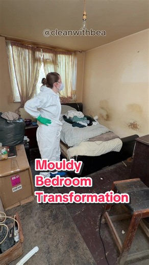 Ad Mouldy Bedroom Cleaning Transformation for a cancer patient with @meacouk #Cleantok #cleanhome #bedroomtransformation #beforeandafter #mymeaco