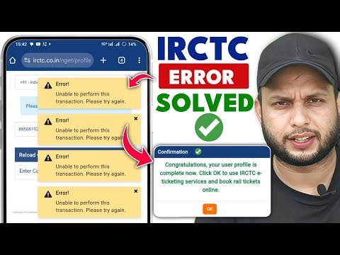 Irctc account kaise banaye 2026-How to create irctc account-irctc unable to perform this transaction