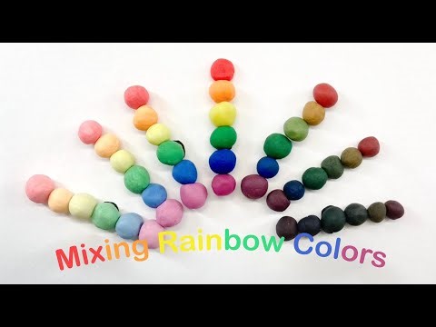 Mixing Rainbow Colors - Red, Orange, Yellow, Green, Blue, Purple, White and Black