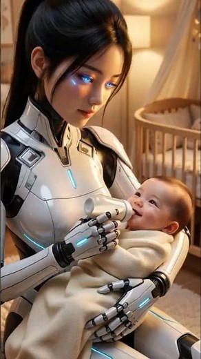 This Robot Nanny Takes Care of a Baby AND a Cat… The Future Is Here! #robot #ai #humanoid