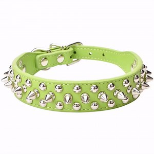 Black Spiked Dog Collar,Mushroom Rivet Spike Puppy Collars Girls Boys Leather Studded Cat Collar Adjustable Metal Buckle Durable Training for XXS XS Small Medium Large Terrier Breed,XXSmall