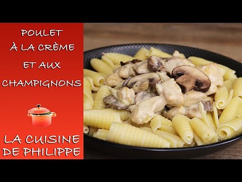 Chicken with cream and mushrooms