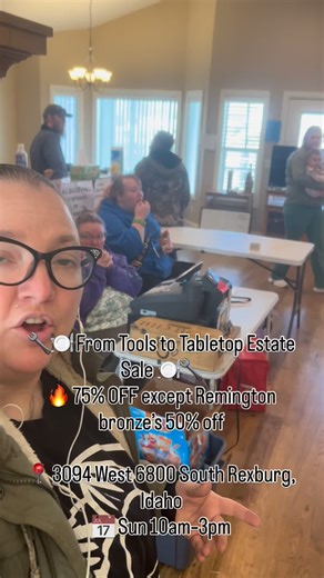 🔧🍽️ From Tools to Tabletop Estate Sale 🍽️🔧 🔥 75% OFF except Remington bronze’s 50% off 📍 3094 West 6800 South Rexburg, Idaho 📅 Sun 10am–3pm | MJ's Vintage Estate Liquidation