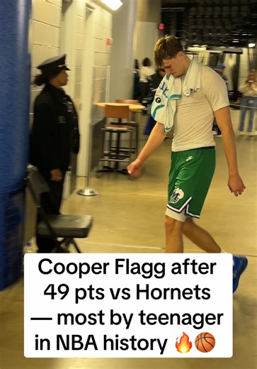 Cooper Flagg after 49 points vs. Hornets — most by 19-year-old in NBA history 🔥🏀 #nba #dallas #cooperflagg #mavericks #mavericks