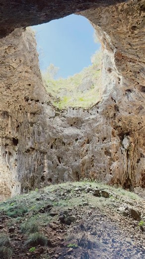 North Glory Cave entrance has a big hole to let the light in