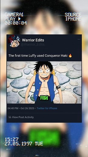 The first time Luffy used Conqueror Haki #onepiece