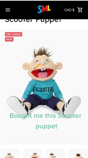 Scooter puppet on SMLMerch.com #sml #smlstore #smlscooter