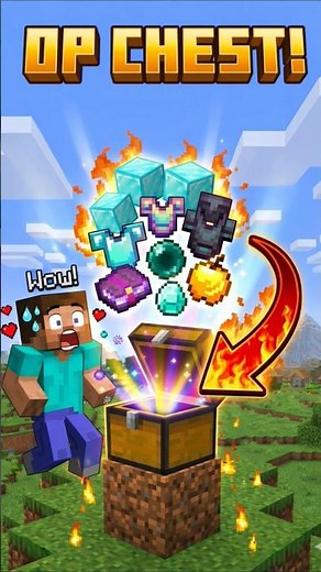 Minecraft But Every Chest Gives OP Loot 😱 #minecraft #minecraftshorts #shorts #gaming