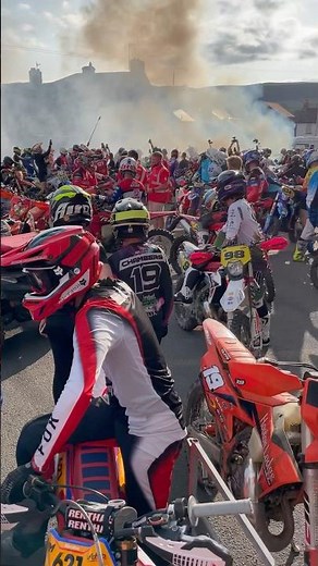 Enduro riders congregate before EnduroGP of Wales Rhayader 2025 #endurogp #endurolife #burnout
