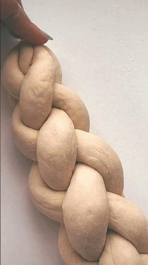 Brading a 4 strand Challah full video below #challah #breadrecipe #challahbread