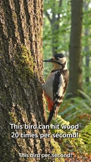 “This Bird Hits Wood 20 Times Per Second! 😱🐦 #viralvideo #viralvideo