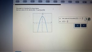 The graph of a function f is shown below.Find one value of x ... | Filo