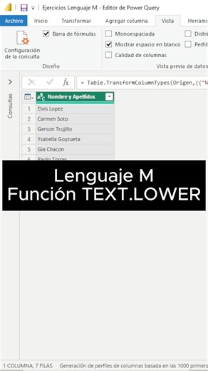 17 reactions | Función TEXT.LOWER - Lenguaje M en Power Query #exceltips #excel #Powerbi | FullExcelperu | Facebook