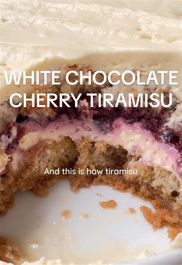 White Chocolate Cherry Tiramisu 🍒🤍 Full recipe on the site www.saltnpepperhere.com Shout out to Erika @pancakeprincess for the tiramisu bake off analysis on her blog which led me to @adrianna classic tiramisu recipe I adapted for this! This is the 2nd of 3 Christmas-coded recipes I’m sharing. One more coming soon!