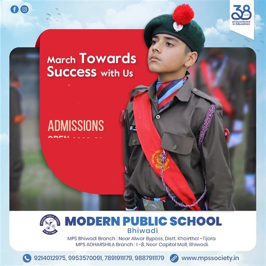 🎓 Admissions Open | Session 2026-27 🎓 Modern Public School, Bhiwadi invites young learners to embark on a journey of knowledge, values, and excellence. 🌟 ✅ Experienced & dedicated faculty ✅ Focus on academics, sports & co-curricular activities ✅ Holistic development of every child 📌 Give your child the right start with MPS Bhiwadi – where learning meets innovation! 📞 For Admissions & Enquiries : 9214012975, 9953570091, 7891911179, 9887911179 📍MPS Bhiwadi Branch : Near Alwar Bypass, Distt. 