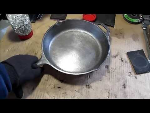 Sanding Smooth the inside of a Cast Iron Skillet By Hand
