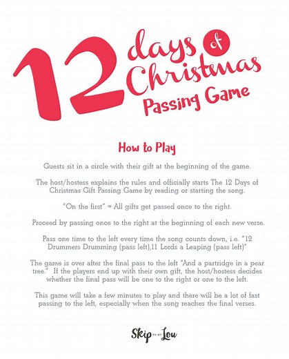 12 Days of Christmas Gift Exchange Game | Skip To My Lou
