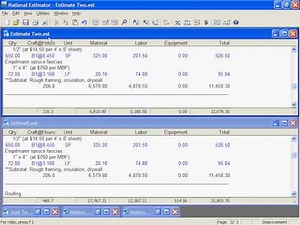 National Construction Estimator - Estimates: Managing Multiple, Templates, Printing