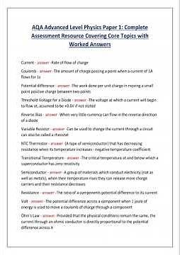 2025 2026 AQA Advanced Level Physics Paper 1 Comprehensive Revision Guide