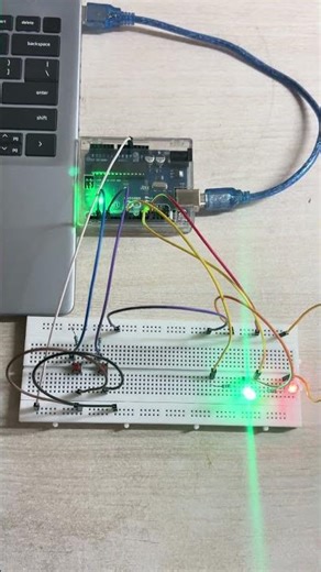 Arduino LED control via Button #arduino #arduinoproject