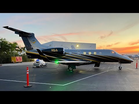 Embraer Phenom 300 Jet Takeoff at Naples KAPF and landing at Opa Locka KOPF with cockpit setup.