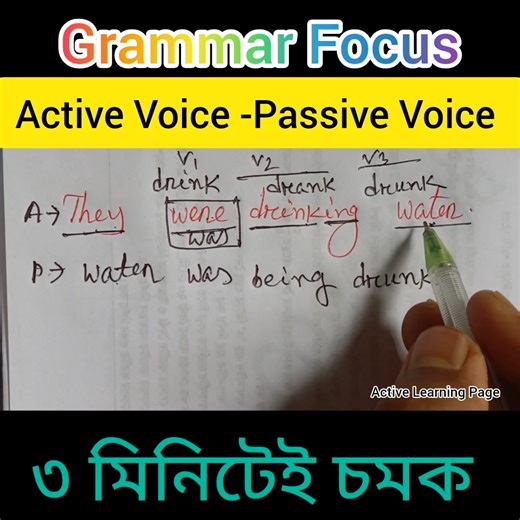 Active Voice থেকে Passive Voice শিখুন ম্যাজিকের মত।। বেইসিক জানুন,ইংরেজি শিখুন।। #grammar #English #reels #englishteacher | Active Learning