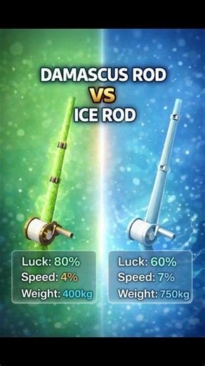 4 Enchant Stones: Ice vs Damascus Rod 👀#shorts #fishit