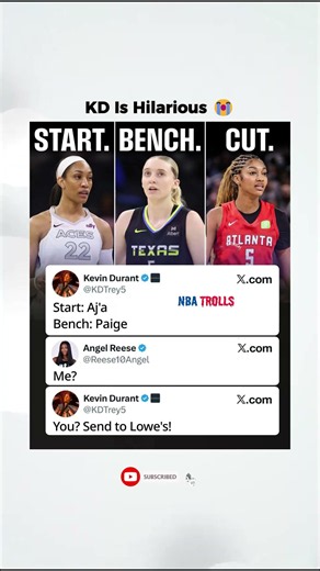 Kevin Durant Sent Angel Reese to Lowe’s Instead 😂💀 #nba #kevindurant #shorts