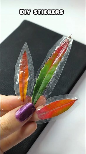 diy leaf sticker 🌿 - how to make stickers #diy #shorts #viral