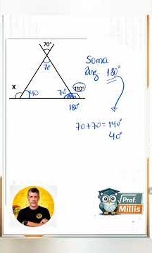 Qual é o ângulo externo do triângulo? 📐 Descubra o valor de x!