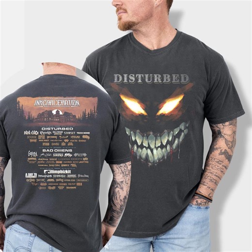 Disturbed Inkcarceration Festival 2026 T-shirt – Heavy Metal Band Concert Tee – Rock Music Fan Gift – Unisex Graphic Shirt - Etsy