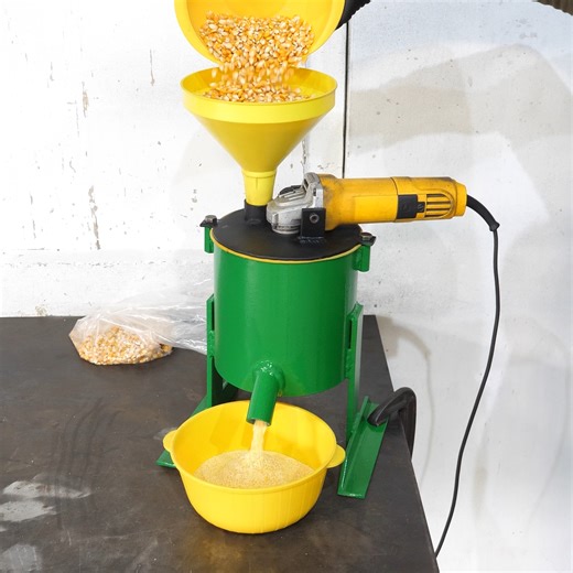 Angle Grinder HACK - How To Make A Corn Grinder | Simple Homemade Corn Grinder | DIY Hello Everyone! Today I show you how to make a corn grinder using angle grinder. I used hacksaw blade to make the grinding blade for this homemade corn grinder. This blade is attached to the angle grinder spindle. This homemade corn mill is very cheap and simple to make at home. Corn can be very fastly grinded with this homemade machine. This angle grinder hack works good. I hope you guys will enjoy this making 